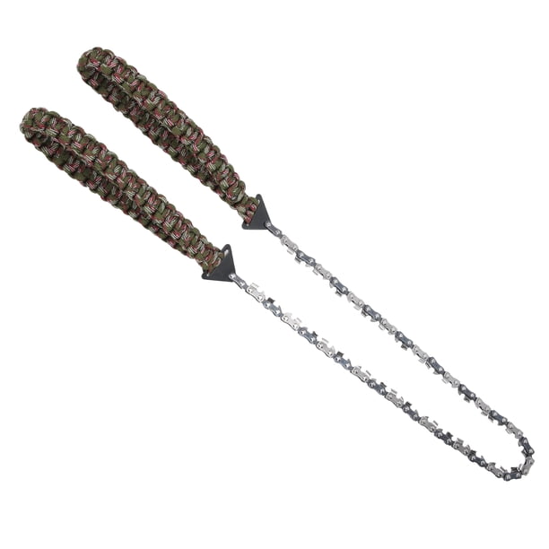 Sierra Manual De Acero Inoxidable, Sierra De Cadena Portátil De Camuflaje De 11 Dientes Para Ahorro De Mano De Obra A Prueba De Herrumbre, Caza Para Acampar YLSHRF Stainless Steel Chain Saw