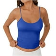 thumbnail image 2 of Gamivast Womens Tank Top Basic Double Lined V Neck Tank Tops Sleeveless Shirts Slimming Summer Tops Blue M Clearance Clothes Under $5.00 Women Account Purchase History, 2 of 8