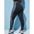 thumbnail image 3 of PLAN TAMAÑO COLORBLOCK PANEL DE COROJE BOTÓN POR MOYO LEGGINGS Rosegal Leggings de talla grande, 3 of 5