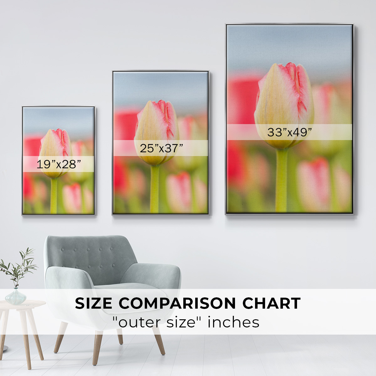 Twotone Tulip Framed Premium Gallery Wrapped Canvas - Ready to Hang