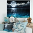 thumbnail image 3 of Designart 'Romantic Full Moon Over Sea ' Seascape Canvas Art Print, 3 of 3