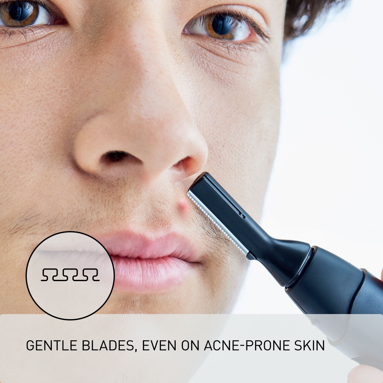 Panasonic Brandclub Panasonic Wet Dry Facial Hair Trimmer for Unisex with 2 Attachments Battery Powered ER GM40 K