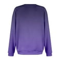 thumbnail image 6 of Htigea Women's Sweatshirt Casual Crewneck Long Sleeve Loose Pullover Trendy Gradient Color Athletic Tops with Pockets Purple 2XL, 6 of 6