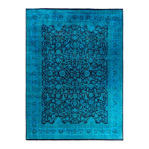 Fine Vibrance One-of-a-Kind Hand-Knotted Area Rug - Blue, 9' 1" x 12' 3"