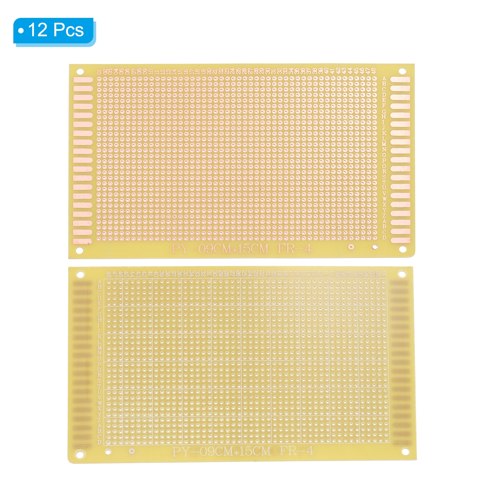 3.5" x 6" PCB Board Circuit, 12 Pcs Single Sided Prototype Solder Boards for Soldering and Electronic Project Circuit Boards Solderable Breadboard, Yellow