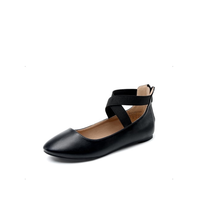 Zapatos planos para mujer DREAM PAIRS con correa elástica, color negro, talla 7