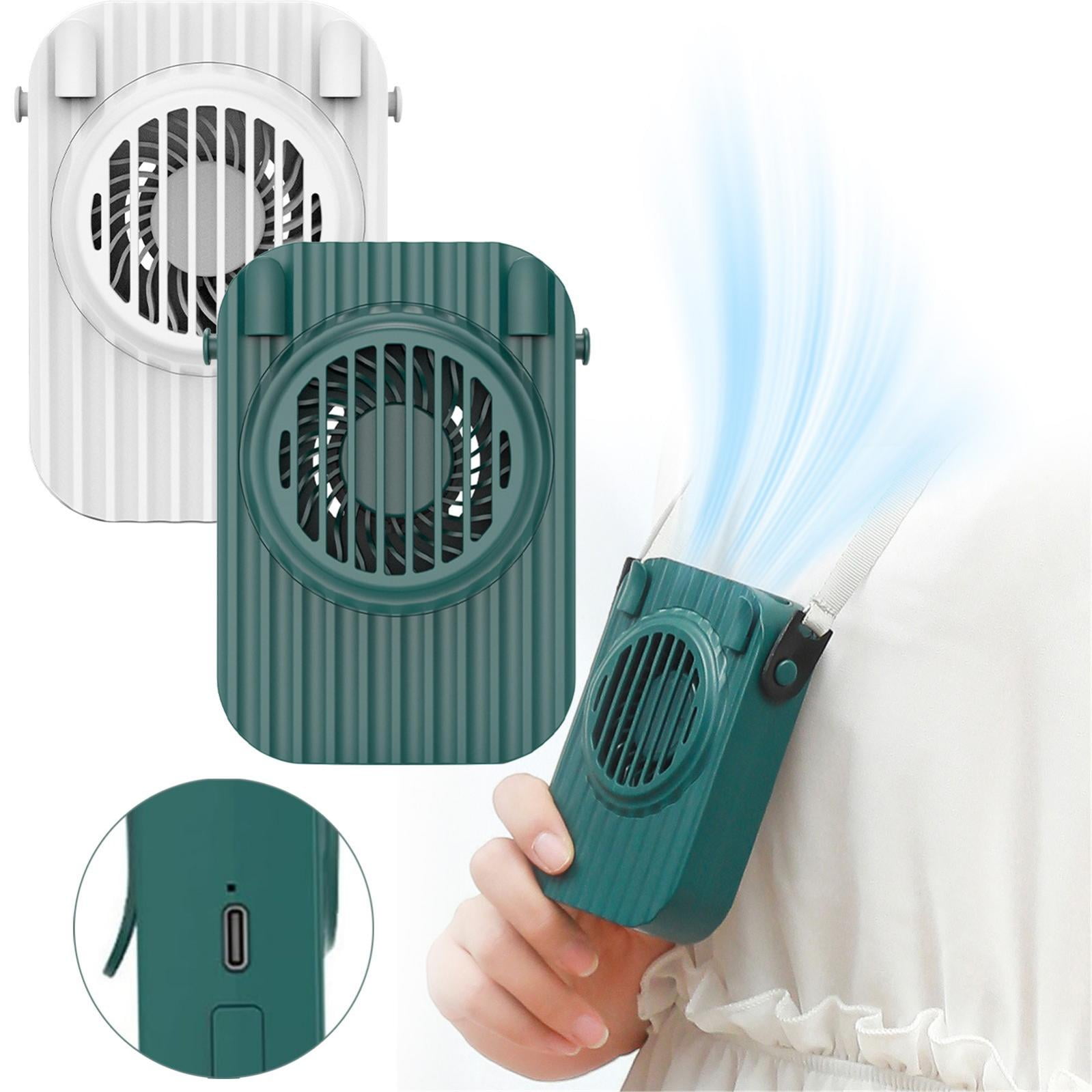 CoreLiving Portable Neck Fan with Bladeless Design, 3-Speed Adjustable Airflow, Quiet Operation for Outdoor Sports and Office, Lightweight Green USB Rechargeable Personal Cooler
