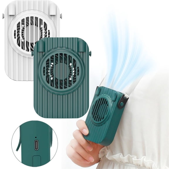 CoreLiving Portable Neck Fan with Bladeless Design, 3-Speed Adjustable Airflow, Quiet Operation for Outdoor Sports and Office, Lightweight Green USB Rechargeable Personal Cooler