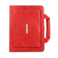 thumbnail image 3 of iPad Pro 11 inch 2020 Handbag Case 2nd Generation, Dteck Smart Multi-Angle Stand Magnetic PU Leather Bag Folio Cover with Handle Document Pocket Hand Strap Pencil [Auto Wake/Sleep], Red, 3 of 7