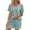 Light Green, variant on EKOUAER Womens Pajama Sets Short Sleeve Knit Lounge Set 2 Piece Pj Sets for Women V Neck Casual Loungewear