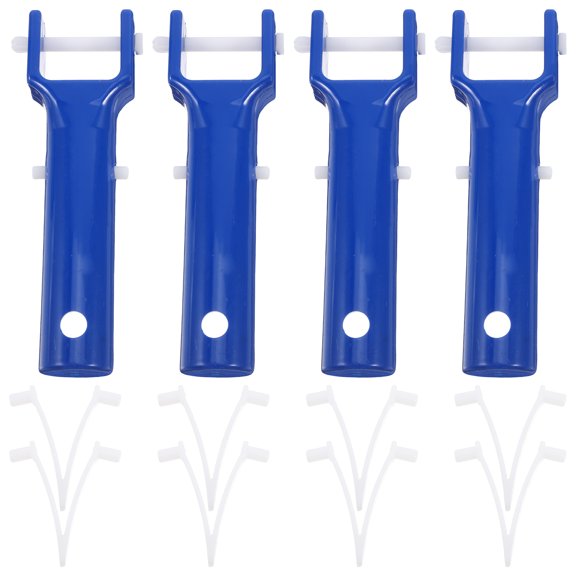 Shisuyan 4pcs Pool Vacuum Head Handle with 12pcs Butterfly V-clips Swimming Pool Clip Replacement Accessories For Pool Cleaning Simple Installation