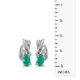thumbnail image 2 of 14k White Gold Oval Emerald And Diamond Earrings, 2 of 2