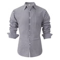 thumbnail image 4 of Wancir Mens Striped Shirts 2025 Summer Holiday Beach Shirts Casual Loose Fit Long Sleeve Button Down Shirts with Pocket, 4 of 8