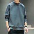 thumbnail image 2 of Sudadera para hombre, sin capucha, jersey liso, ropa masculina, azul, cuello redondo, alta calidad, invierno, divertida, oferta de bienvenida S, 2 of 5