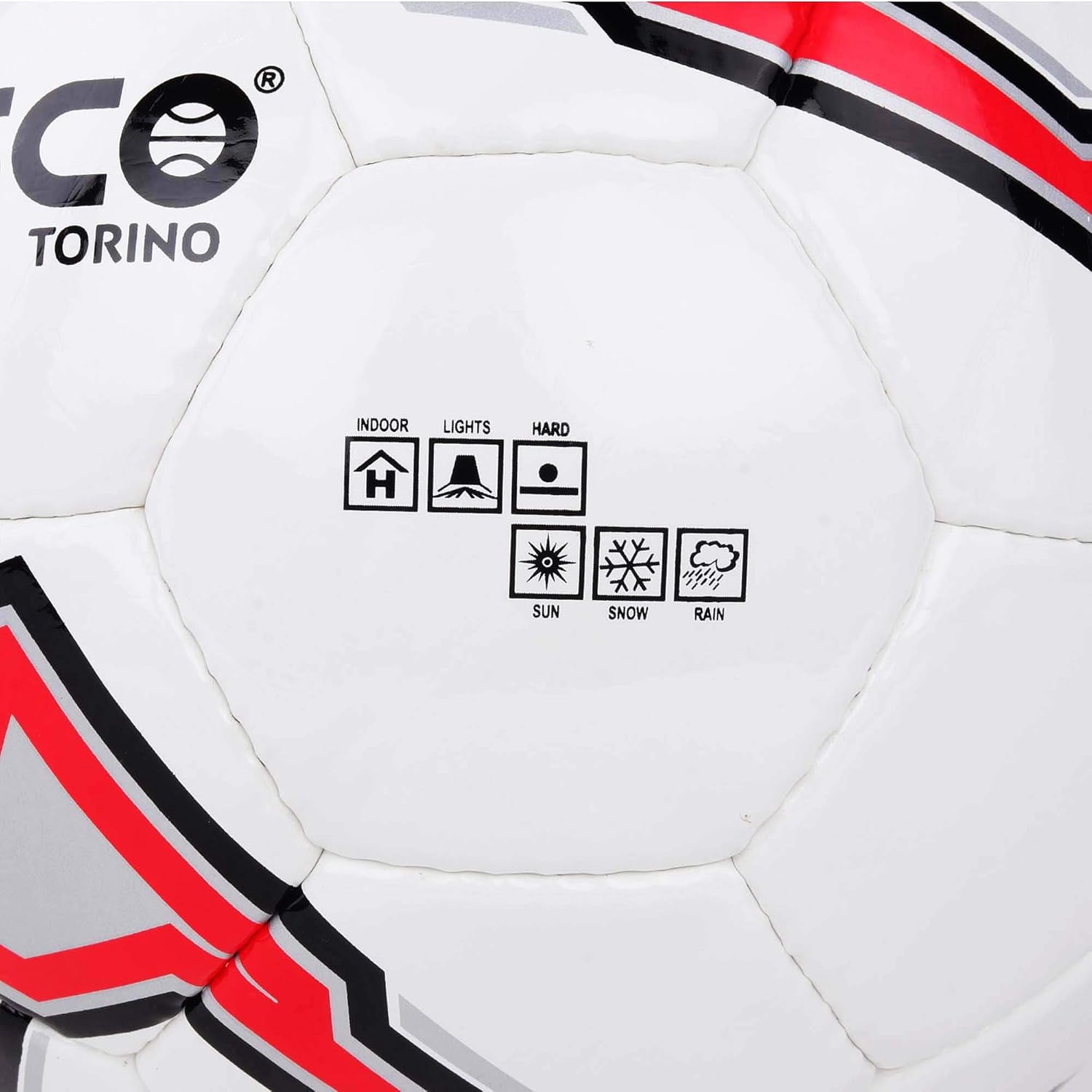 Cosco Torino Football, Size 5 | White, Black & Red | Material Polyvinyl Chloride (Pvc) It Gives Perfect Rebound Quality