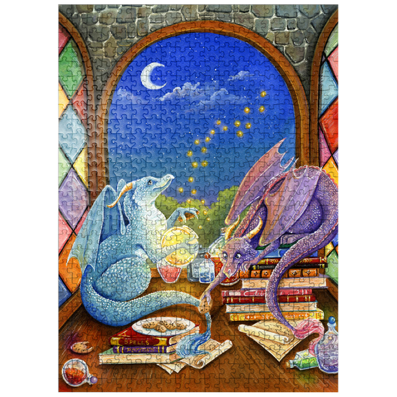 MyPuzzle - Magical Dragon Study - Premium 500 Piece Jigsaw Puzzle for Adults