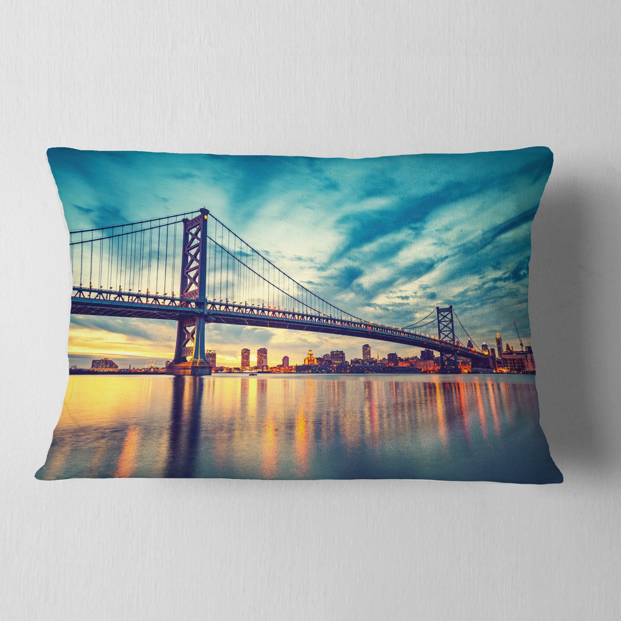 Designart 12" x 20" Multi-color Polyester Throw Pillow