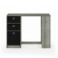 thumbnail image 4 of Furinno JAYA 40-Inch Grey 3 Fabric Drawers Entryway Table. French Oak, 4 of 5