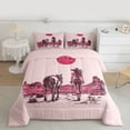 thumbnail image 2 of jejeloiu Cowgirls Queen Comforter Set,Rustic Country Horse Bedding Comforter Set For Girls Kids Reversible 3 Pieces, 2 of 8