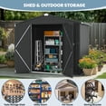 thumbnail image 4 of Seizeen 8x6ft Metal Storage Shed, All-Weather Outdoor Utility Shed with Air Vent, Lockable Doors, Sloped Top, Walk-in Garden Tool Shed for Bike Storage, 4 of 9