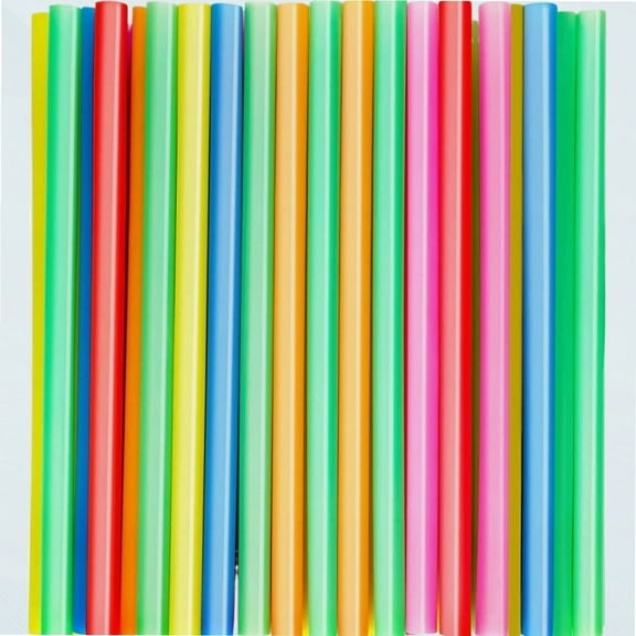 50 Pcs Jumbo Smoothie Straws,Disposable Plastic Colorful Boba Straws.
