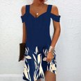 thumbnail image 4 of Robe de Soirée de Mode pour Femmes Été Élégante Robe Imprimée Florale Décontractée Dame A-Line Robe, 4 of 7