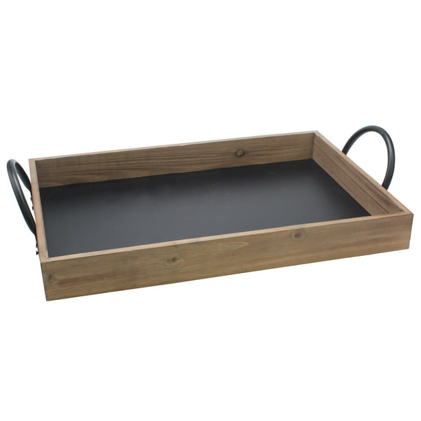 Stonebriar Decorative Wooden Rectangle, Wooden Serving Tray With Handles Plans