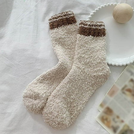 

qazqa womens winter socks autumn and winter mid tube socks coral thickened warm stockings