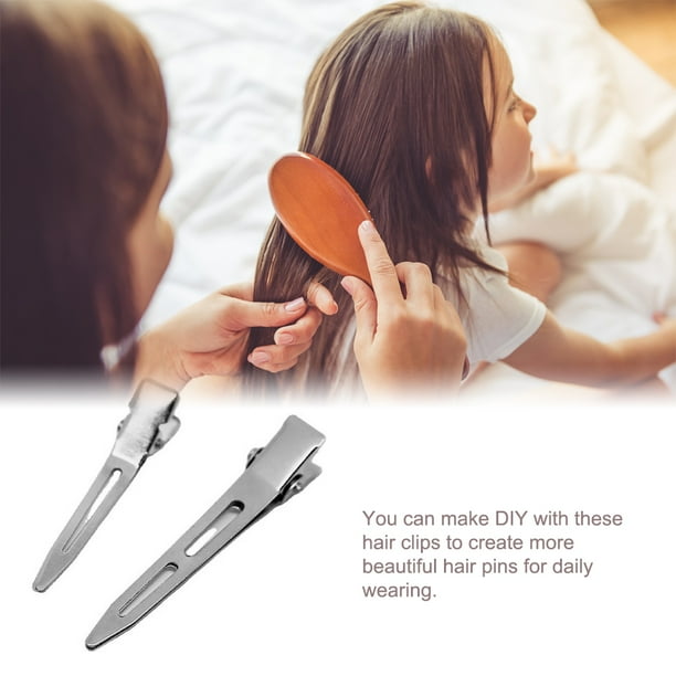 50 Pack Inches Single Prong Curl Metal Hair Clips for Dreads