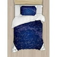 thumbnail image 3 of Constellation Duvet Cover Set Queen Size, High Detailed Sky Map of Northern Hemisphere with Names of Stars, Decorative 3 Piece Bedding Set with 2 Pillow Shams, Blue Cream Violet Blue, by Ambesonne, 3 of 3