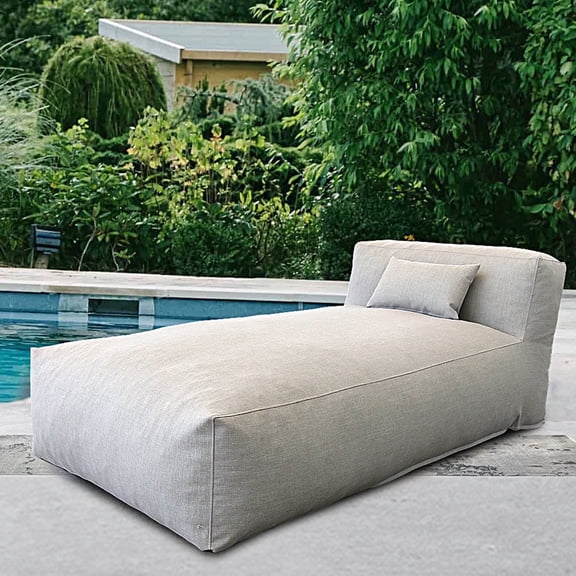 Evita Outdoor Daybed Patio Lounger Chair, Comfy Pool Lounge Sofa with Foam Filling, Water-Resistant Outdoor Chaise Lounge Chair for Patio, Garden & Poolside, Lazy Bean Bed Chair Lazy Sofa for Outdoor