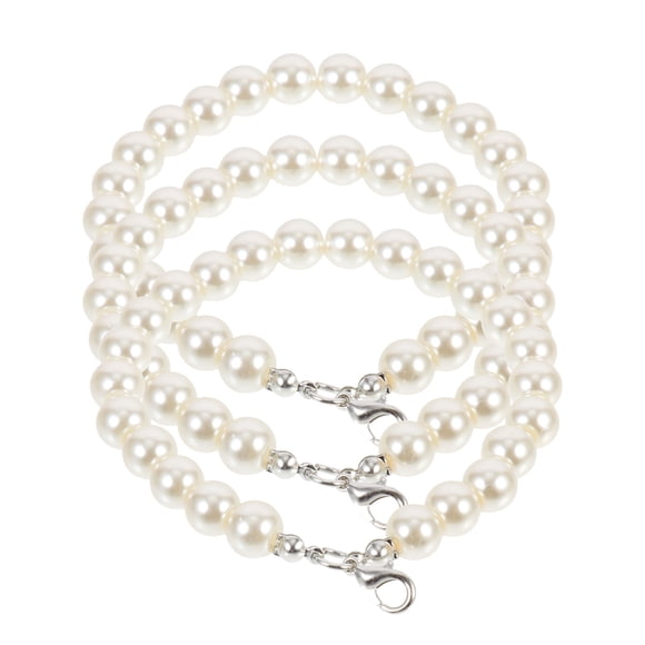 KAKOWELY Beaded Phone Chain 3pcs Beaded Phone Lanyard Pearl Beaded Phone Chain Strap for Women Girls3.94"X0.2"X0.2"