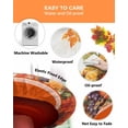 thumbnail image 3 of Round Fitted Tablecloths Fall Thanksgiving Watercolor Pumpkin Grapes Waterproof Table Cover for Kitchen Dining Party Farm Harvest Orange Border,45"-54", 3 of 6