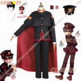 thumbnail image 2 of Disfraz de Cosplay de Anime Jibaku Shounen Hanako-kun Yugi Amane, capa de Hanako-kun, conjunto completo negro, peluca y sombrero, 2 of 5