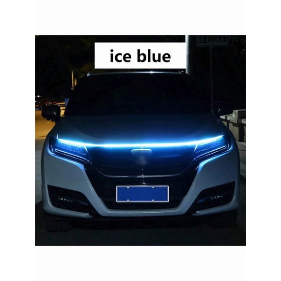 LED Car Hood Lights Strip Universal Auto Decorative Atmosphere Lamps Ambient Lights For Car Daytime Running Lights DRL 12V，1.2M
