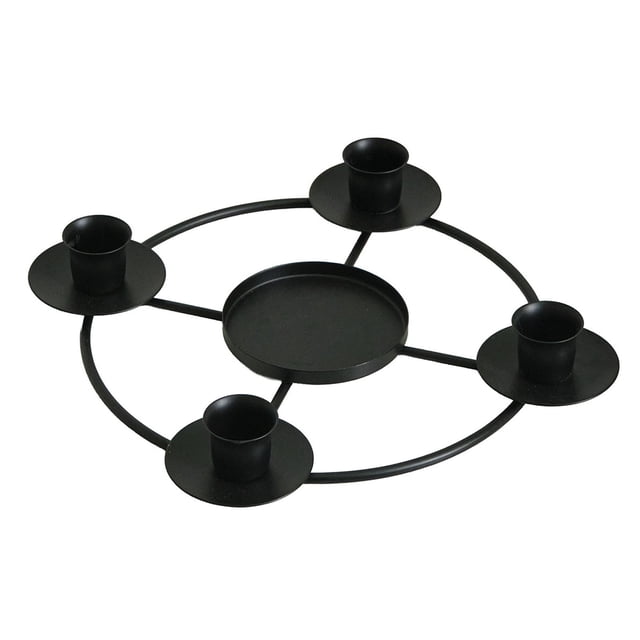 Gold Metal Advent Wreath Candle Holder Ring Stand For Home And Seasonal Celebrations With Five Candle Design