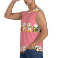 thumbnail image 3 of Haiem Men's Cute Cat Print Tank Tops Summer Sleeveless Cut Off Workout T-Shirts Fitness Vest Athletic Undershirts-Small, 3 of 8
