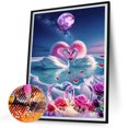 thumbnail image 2 of Cuadros Decorativos 5D DIY Full Round Drill Diamond Painting Swan Lake Kit Decoración del hogar Craft(1) Wdftyju de costura negro 4 estilos, 2 of 9