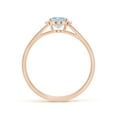 thumbnail image 2 of Angara Natural 0.6 Ct. Aquamarine with Diamond Classic Ring in 14K Rose Gold for Women (Ring Size: 3), 2 of 10