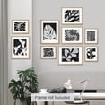 thumbnail image 3 of PixonSign Adhesive Canvas Print Wall Art Set - Leaf And Flower Silhouette Botanical Posters - Gallery Set of 9 Variety Black & White Nature Leaves Illustrations Wall Décor for Home - Unframed, 3 of 5