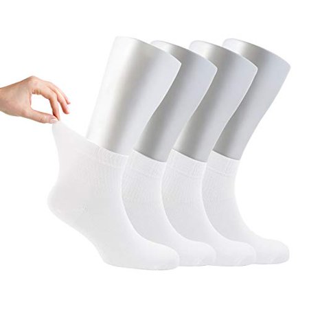 

Cosyfeel Diabetic Socks Women Loose Diabetic Ankle Socks Bamboo Socks for Women s 4 Pairs Diabetics Neuropathy Socks (White m)