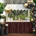 thumbnail image 2 of Exquisite 14 Ft. Brown Plastic Table Skirt - 6 Count, 2 of 6