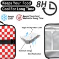 thumbnail image 4 of Red and White Checkered Pattern Insulated Lunch Bag with Shoulder Strap and Bottle Holder,Bento School Lunch Bag Box,11x9.5x3.5 Inches, 4 of 5