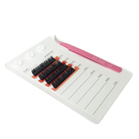 Paleta de injerto de pestañas Soporte para azulejos de pestañas acrílicas Tazas de pegamento de escala de 7-15 mm Extensiones de pestañas Almohadillas de junta de almacenamiento con succión para pinza
