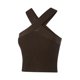thumbnail image 5 of Camisola de punto para mujer VISgogo, camiseta sin mangas con cuello colgante cruzado de Color sólido de estilo informal para mujer, camiseta Base delgada VISgogo moda, 5 of 9