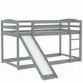 thumbnail image 5 of Euroco Solid Wood Twin over Twin Bunk Bed with Slide and Ladder for Kids Teens, 400lbs Weight Capacity, Safety Rails and Easy Assemble, Gray, 5 of 12