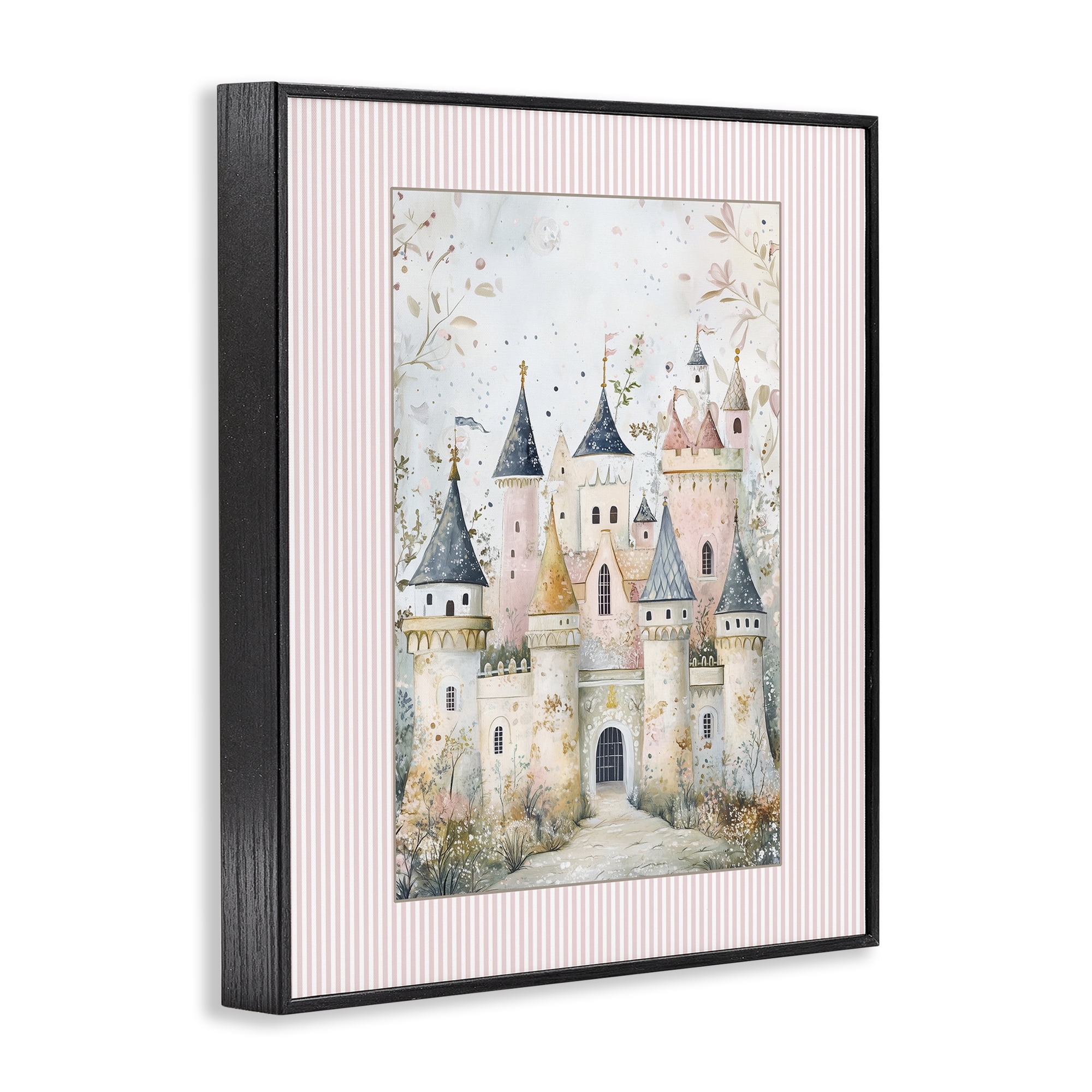 Stupell Industries Enchanted Dreams Castle Black Framed Giclee Art, design by Christine Simpson Art