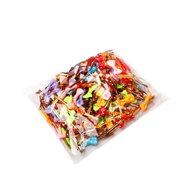 Cateissary 100 piezas de bridas metálicas ABS 100 piezas de bridas de papel de aluminio reutilizables para bolsas de dulces festivas 100 piezas Artesanía mezclar 100 piezas