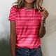 thumbnail image 5 of Camisetas de Manga Corta para Mujeres Moda Impresa Cuello Redondo Camiseta, Lentejuelas Detalle para Primavera Verano Casual Y Fiesta, 5 of 8