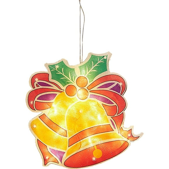 Christmas Window Decoration Lights LED Bell Window Hanging Ornament Lights with Suction Cup for Christmas Home Party Decor